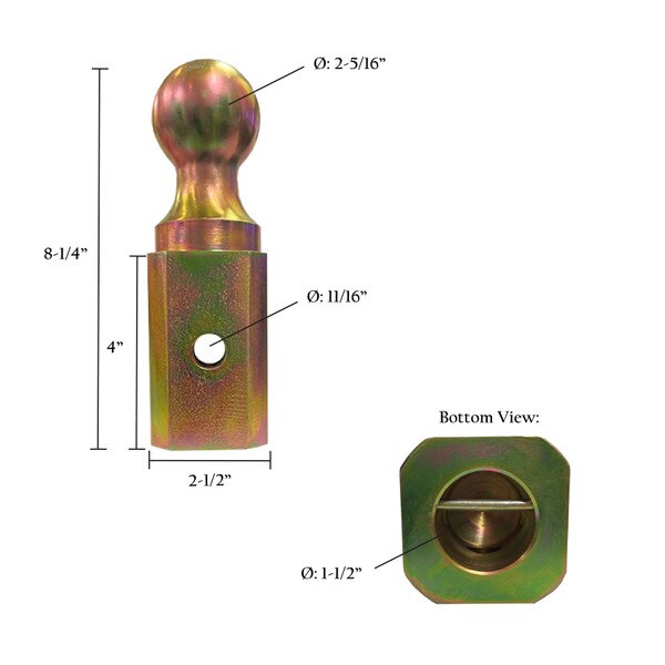 Gooseneck Tow Ball 25/16" Spring Creek Products